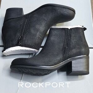 Rockport Total Motion Dorset Ankle Boots Side Zip CH0205 Booties Women 6W‎ Black